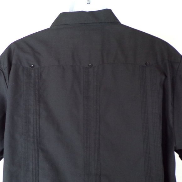 The Havana Co. Men's Guayabera Shirt Black 2424 - Picture 8 of 10
